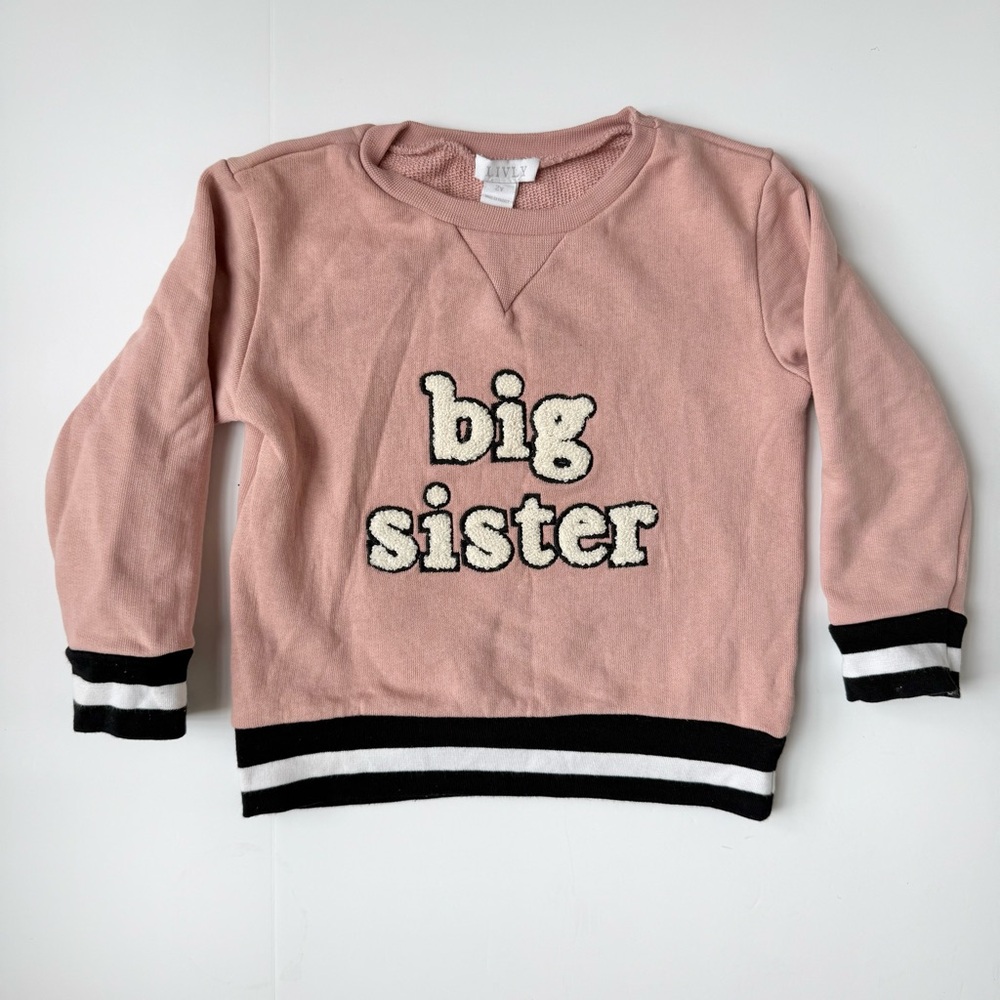 LIVLY Big Sister Blush Pink Sweater Girls Size 2 - Picture 5 of 5